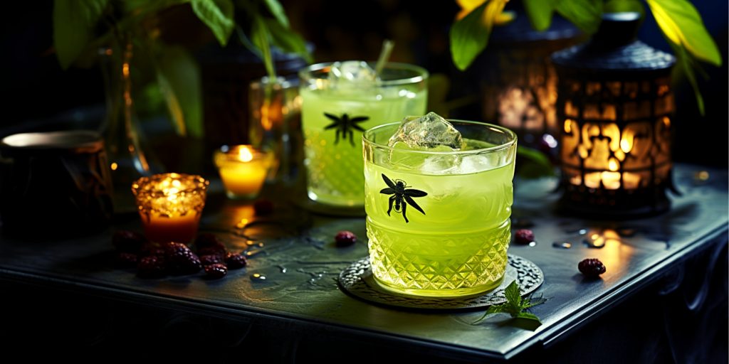 Two Halloween themed Samp Water cocktails