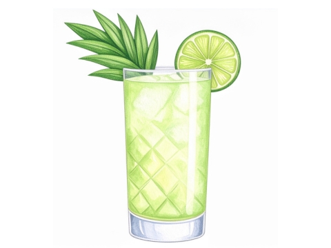 Swamp Water cocktail color illustration