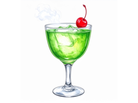 Witches Brew Cocktail color illustration