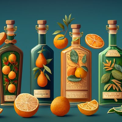 A colorful illustration of various Cointreau substitutes