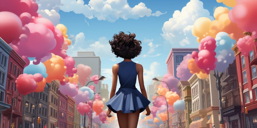 Cheerleader celebrating Pride with a colourful SKYY PRIDE cocktail in hand.