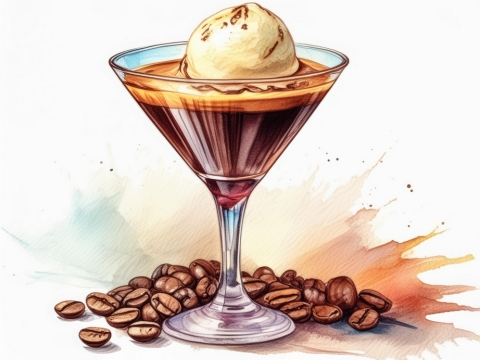 Colour illustration of an Affogato Martini