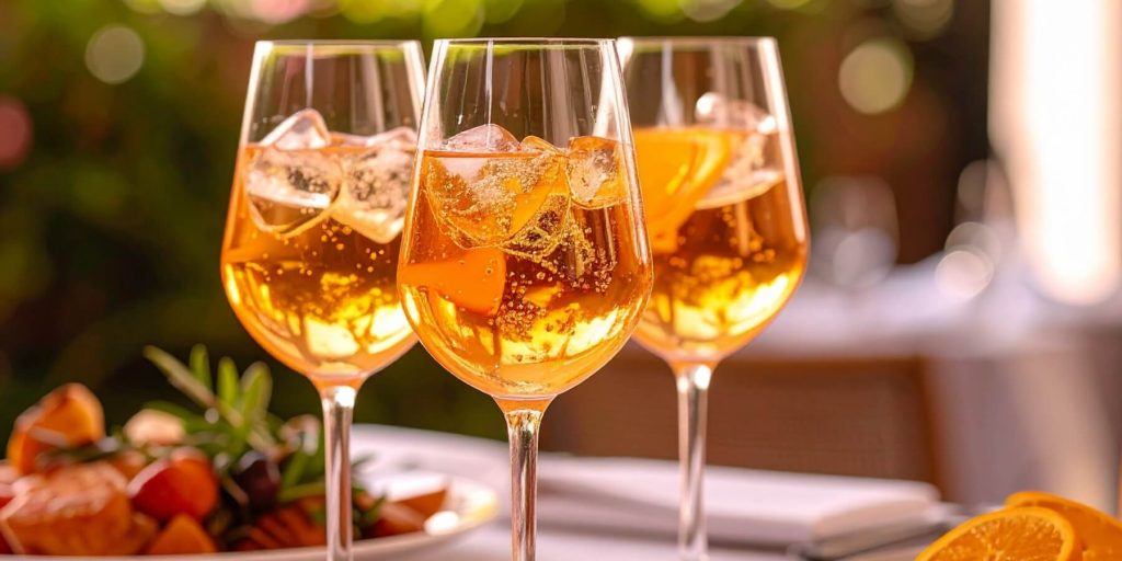 Three non-alcoholic Crodino Gin and Tonic mocktails