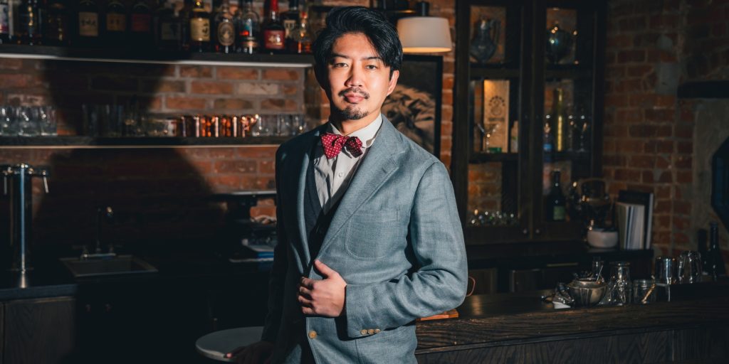 Headshot of Takuma Watanabe at his bar Martiny's