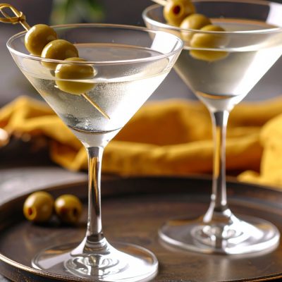 Close-up of two Virgin Martinis
