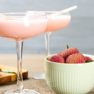 A luscious and delightful pair of Lychee Martinis