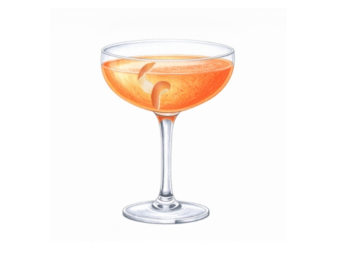 Classic color pencil illustration of a Derby cocktail