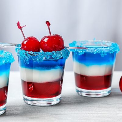 Three Red White and Blue American shots