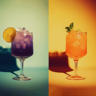 Colorful line-up for three Rainbow cocktails for Pride Celebrations