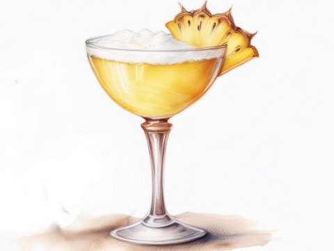 Colorful illustration of a Jumpin' Jack Flash cocktail with a vibrant and dynamic design.