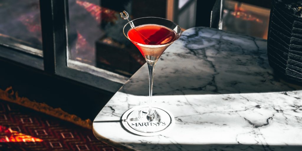 Grand Martiny's cocktail on white marble surface